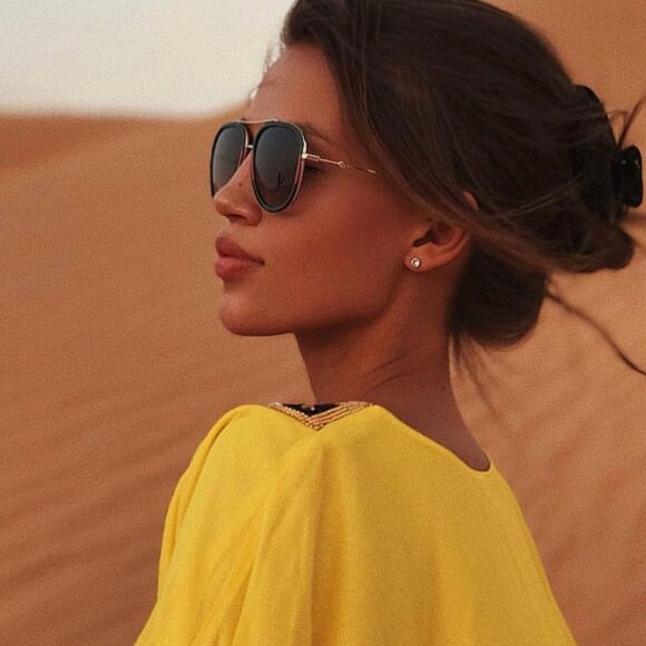 Gucci GG0062S 003 Aviator Sunglasses - Gold/Green/Red/Green - Picture 6 of 12